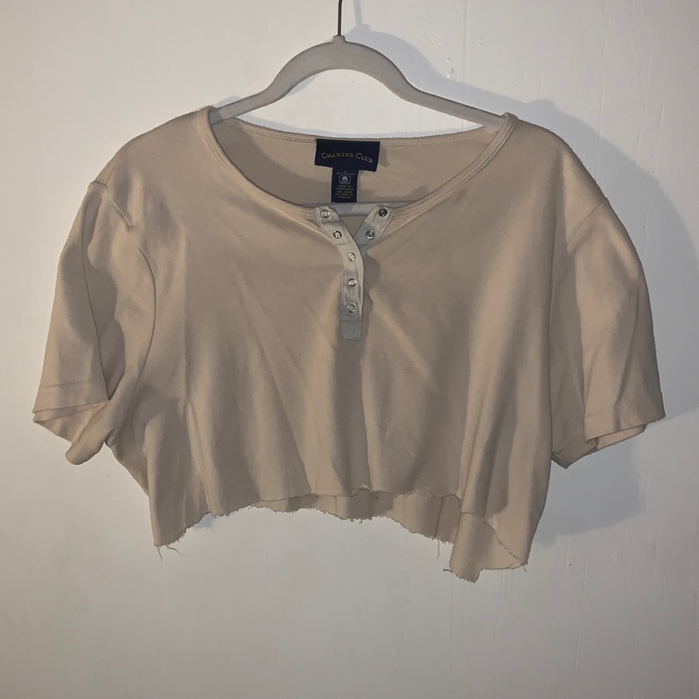CREAM CROP TOP